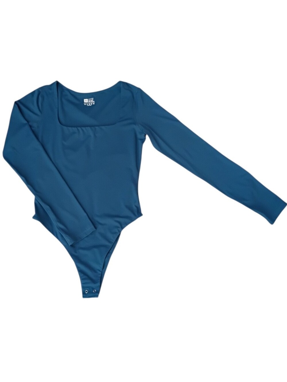 HYZ Long Sleeve Square Neck Teal Bodysuit sz M NEW